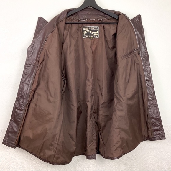 Vintage 70s cowhide leather jacket men’s 44R Montgomery Ward unisex fit - Picture 7 of 13